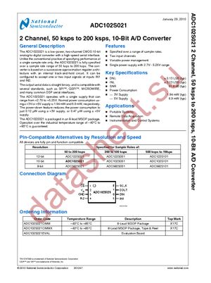 ADC102S021CIMM/NOPB datasheet  